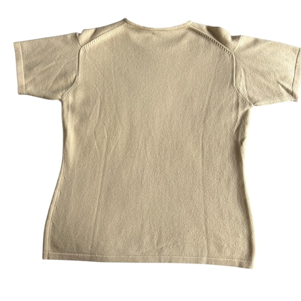 J. CREW VINTAGE GREEN LABEL 100% CASHMERE SHORT SLEEVE SWEATER - Picture 2 of 3